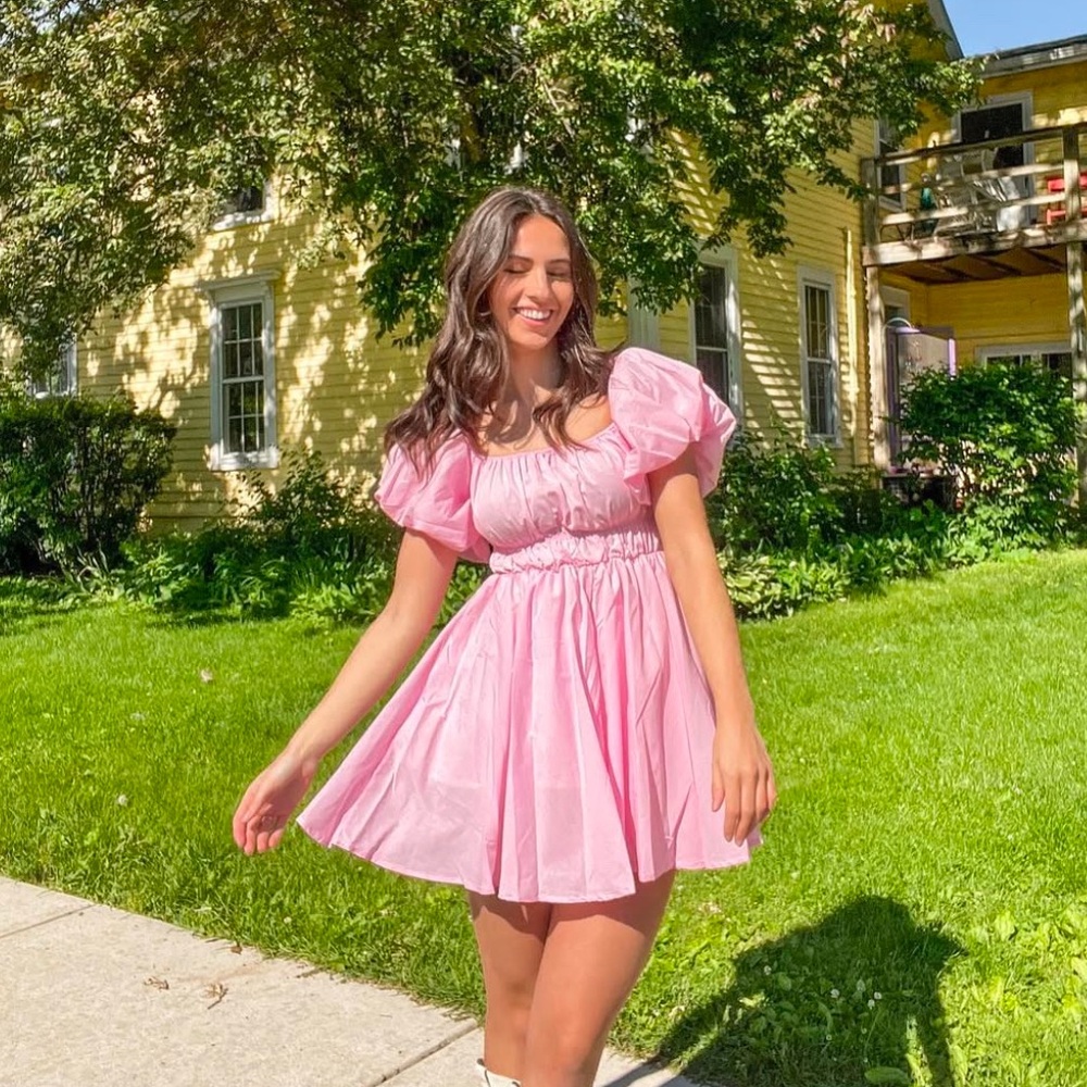 pink mini dress